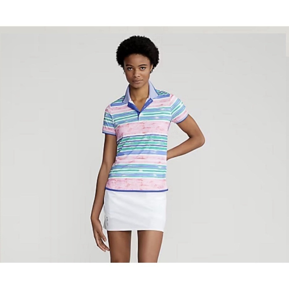Polo Golf Ralph Lauren Jersey Performanceβ Polo Shirt Multi Striped Women Medium